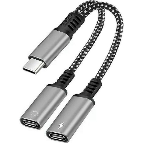 Adaptateur audio répartiteur USB-C 2 en 1 vers double prise casque USB-C (1/5)