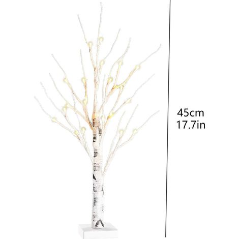 60 cm LED-beleuchteter Birkenbaum, dekorativer künstlicher Baum, warmes Licht, Heim- und Partydekoration (AA-Batterien nicht enthalten) (1/5)