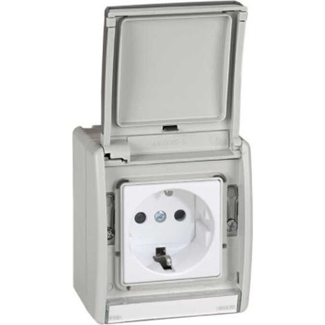 Base enchufe bipolar + TT gris Simon 44 Aqua 4490432-035 (1/2)