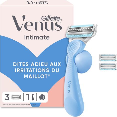 Intimate Rasoir Femme pour le Maillot, 3 Lames, Bleu (1/5)