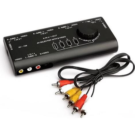 Andowl - Commutatore Di Segnale Audio-video Av 4 In 1 Q-au51 Per Lettore Dvd Videocamera -