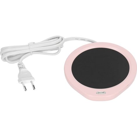 Chauffe-tasse 18 W, température constante 55 °C, économie d'énergie, rechargeable, pour le bureau, prise européenne 220 V, rose (1/5)