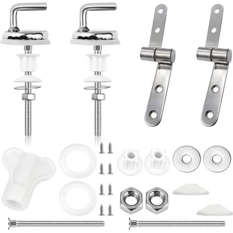 2 Piece Toilet Seat Attachment Stainless Steel Universal Hinges for Toilet Seat Attachment from Above, Automatic Lowering System to Posteriori (1/5)