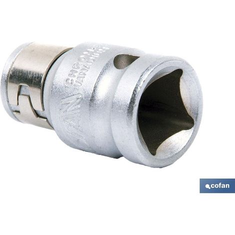 COFAN adaptador 3/8 para puntas 5/16 , Adaptador de carraca para puntas. Fabricado en acero endurecido al cromo vanadio con un recubrimiento de alta calidad que protege de manera ó
