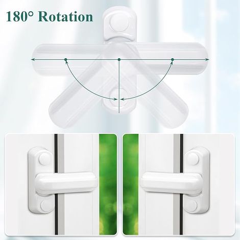 Security Locks for Sash Windows, Lock with Screws for PVC and Wood Windows (1/4)