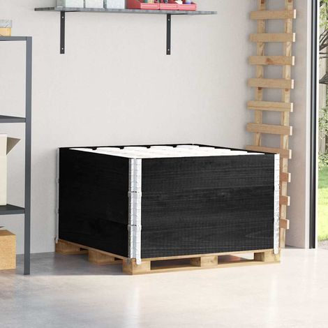 Teenpull – Paletten-Aufsatzrahmen 3 Stk. Schwarz 100x100 Massivholz Kiefer (1/5)