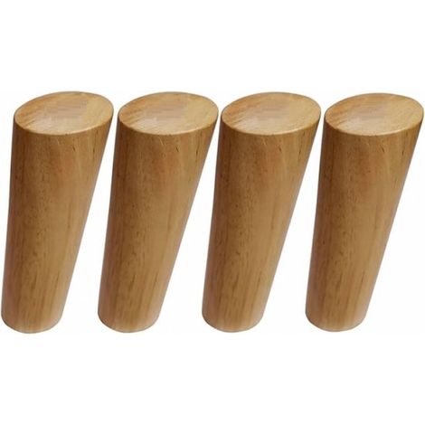 pièces - Pieds de meuble - Pied de meuble - bois - Pied de meuble en bois - couleur bois - 10 cm (1/5)