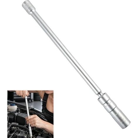 Clé à Bougie D’Allumage 14 mm Magnétique, Clé à Bougie d'allumage, Clé de Bougie D'allumage 14 mm, Douille Magnétique Pivotante à 360°, Paroi Fine et Longue Tige, Compatible avec Moteurs Profond (1/5)