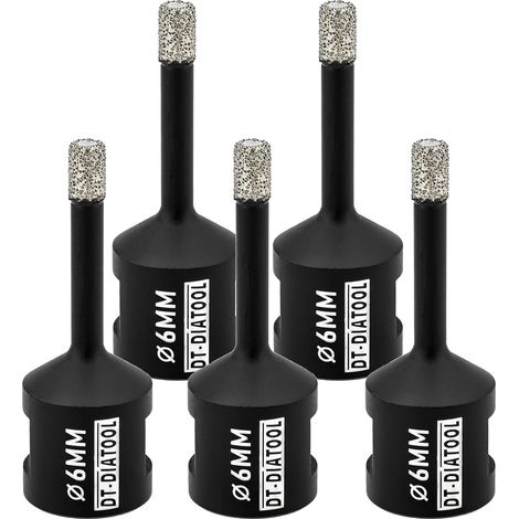 Foret Diamant 5PCS 6mm Scie Cloche pour Forage à Sec Carrelage Porcelaine Marbre Céramique Granit (1/4)