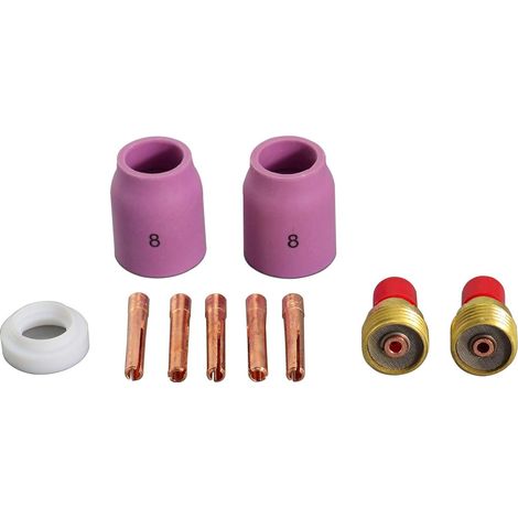 Corps de Collet pour Diffuseur de Gaz TIG 45V44 13N23 2,4mm Buses en Alumine Coupes en Céramique 53N61S 8 12,5mm kit d'assortiment pour SR WP 9 20 25 Torche de Soudage TIG 10pcs (1/5)