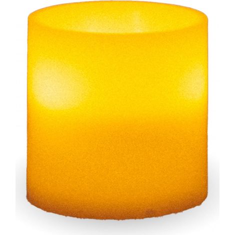 New Garden Be Happy Bougie LED 3 mèches effet flamme, lumière chaude, DOLO, carré 15cm, x2 piles - extérieur/intérieur