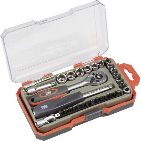 JUEGO LLAVES DE VASOS Y ACCESORIOS 1/4" 35 PZAS ALYCO ORANGE