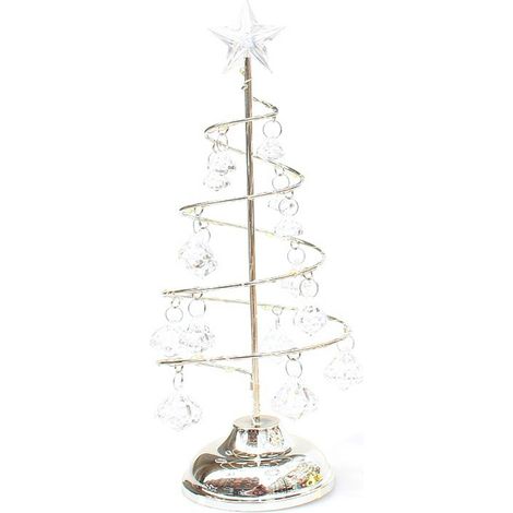 Lampara De Mesa Navidena - Arbol De Navidad Led Con Cristales - Para Escritorio Sala De Estar Oficina - 30 5 Cm - 1 Unidad (1/5)