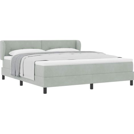 Maison Exclusive - Boxspringbett mit Kopfteil Hellgrau 180 x 200 (1/5)