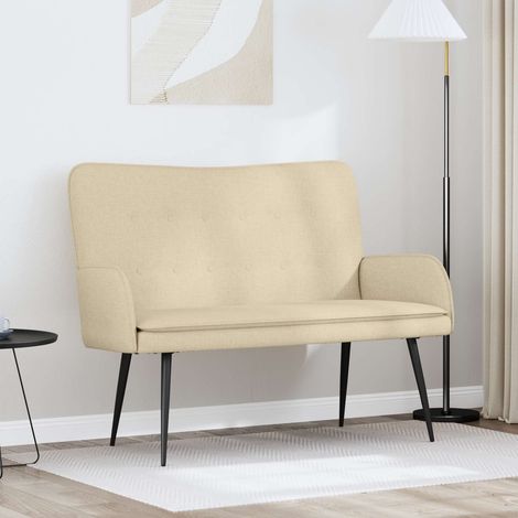 Sofá de 2 Plazas Crema 115 x 61 x 87 cm Tela