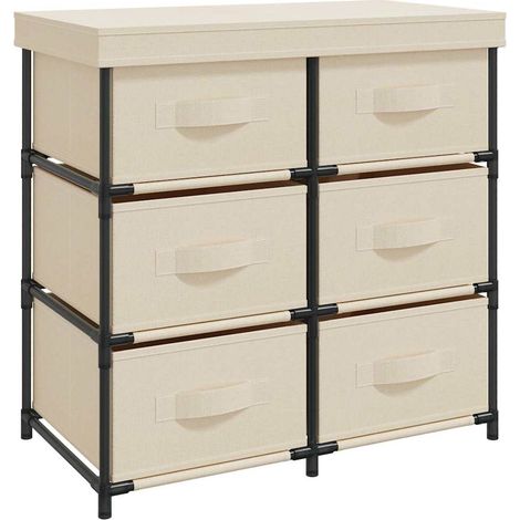 Maison Exclusive - Armoire de rangement avec 6 tiroirs 55x29x55 cm Crème Acier (1/5)