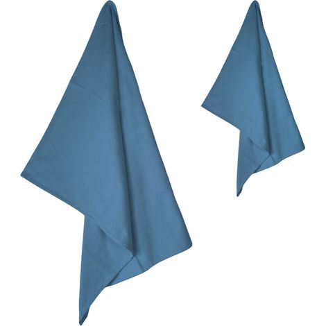 Set Asciugamani Microfibra 1+1 Viso e Ospite, Ultra Assorbenti, Leggeri, Asciugatura Rapida per Casa, Palestra e Viaggi Azzurro