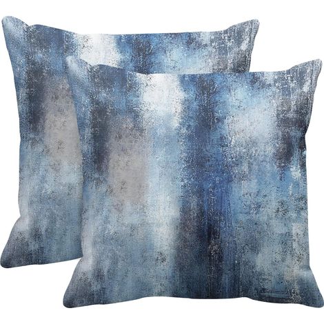 Housses de coussin décoratives d'art moderne pour la maison, 4545cm Ensemble de 2 housses de coussin décoratives, peinture à l'huile abstraite (1/5)