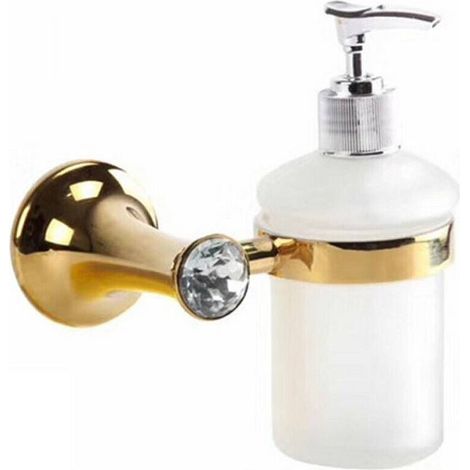 TRADE SHOP - Dispenser Porta Sapone Liquido Supporto Bagno Muro Casa Dorato Oro Dgo-103 - (1/2)