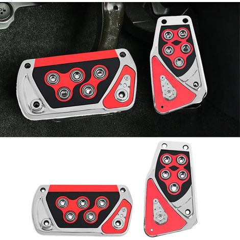 Adecuado para 2 pedales antideslizantes de coche, cubiertas para pedales de freno y acelerador para transmisión automática, no requiere perforación, cubiertas universales de goma para pedales de embra