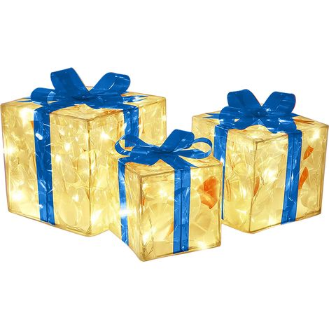 Beleuchtete Geschenkboxen – Elegante, romantische Geschenkboxen mit Beleuchtung für Zuhause, Kamin, Garten, Hochzeit und Party (1/2)