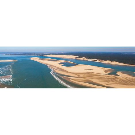 Tableau sur toile bassin d'Arguin dune du Pilat 30x97 cm - Impression sur Toile Murale Décorative - Image imprimée en HD sur Toile - Toile sur Châssis en Bois FSC - Fabriqué en France