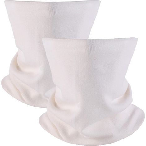Écharpe d'hiver unisexe deux pièces, cache-cou en coton doux, cagoule coupe-vent, écharpe tubulaire, confortable et respirante, idéale pour le ski, la course à pied et le vélo, blanche (1/5)