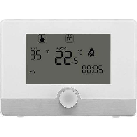 Programmierbarer Temperaturregler, digitaler Thermostat für wandhängende Heizkessel (Weiß). (1/5)