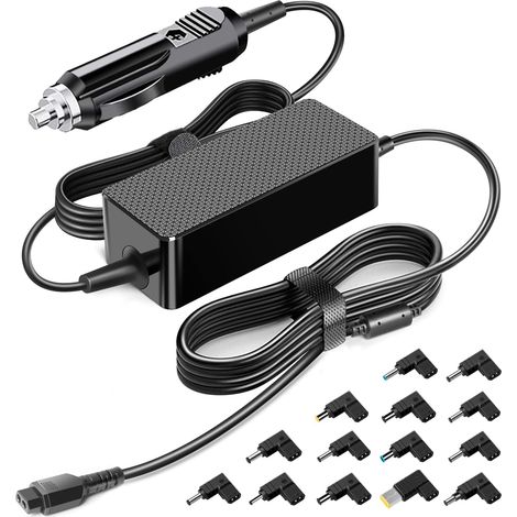 100W 90W DC 12V-24V Chargeur de Voiture pour HP Dell Toshiba IBM Lenovo Acer ASUS Compaq Samsung Sony Universel PC Portable Alimentation de Voiture Chargeur avec 14 connecteurs (1/5)
