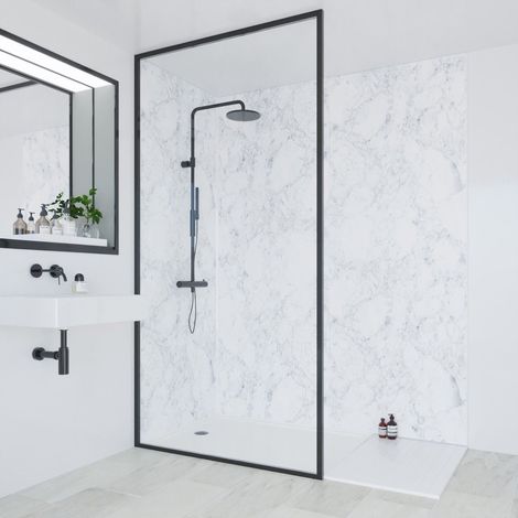 Multipanel Linda Barker Bianca Luna 2400mm x 900mm Hydro-Lock Tongue & Groove Bathroom Wall Panel (1/4)