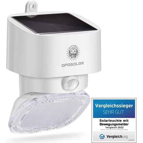 2000LM Lumiere lampe solaire exterieur, Eclairage exterieur solaire, Applique murale exterieur LED exterieur etanche, Projecteur LED lampe solaire exterieur detecteur de mouvement pour jardin