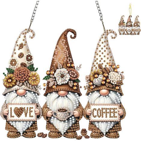 3D Diamant Malerei Anhänger Zwerge Kaffee Liebe Fensterdeko Bastelset