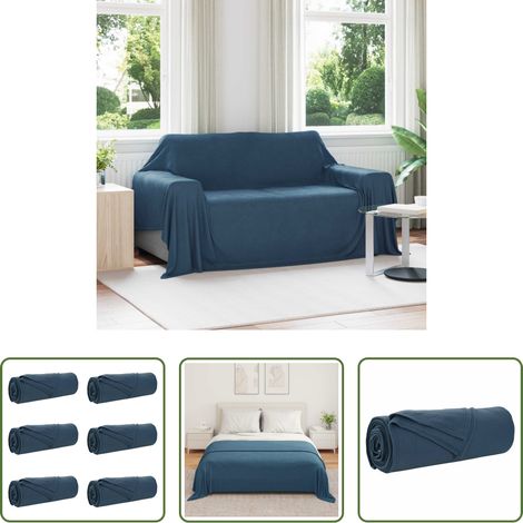 Sofa-Decke -  Wohndecken 6 pcs Marineblau 280 x 210 cm Fleece (1/5)