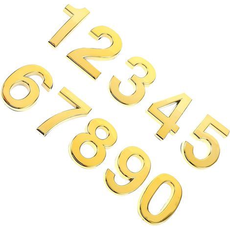 10 Piece Adhesive Acrylic Numbers Outdoor Signage Design Finish Glossy (1/5)