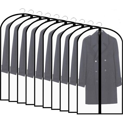 Housses de Vêtements avec ZipHousses de Protection pour Lavable pour Robe Longue et Chemise Costumes60 60 x 140cm 10 pcs Transparent (1/5)