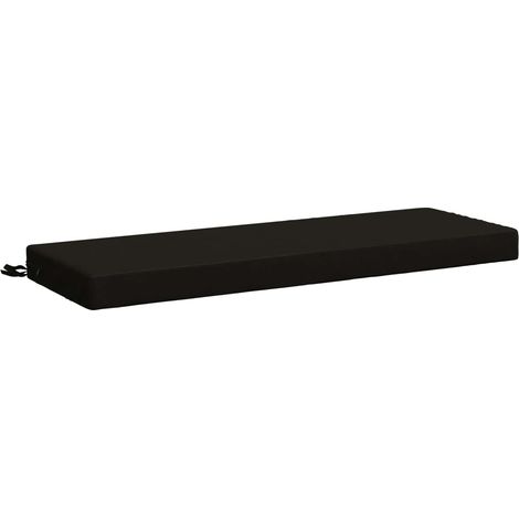 Coussin de banc SOEST 100 % polyester Noir 120 x 40 x 8 cm vidaXL
