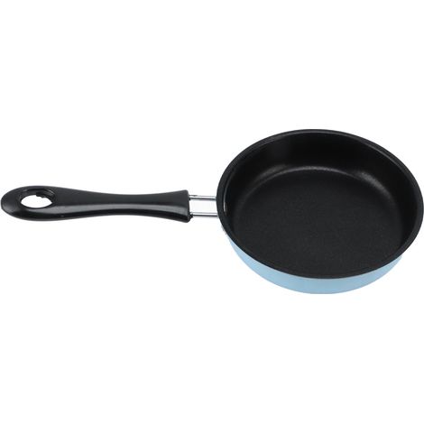 Mini-Bratpfanne aus Edelstahl mit Antihaftbeschichtung, runde Frühstücks-Eierpfanne mit langem Griff, 12 cm, blau (1/5)