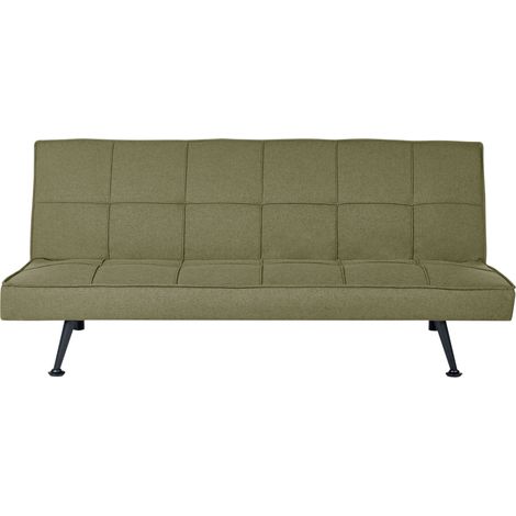 Sofá cama moderno de tela de poliéster sin reposabrazos reclinable convertible de madera maciza verde oliva Hasle (1/5)