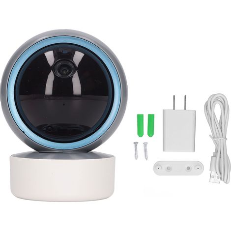 Caméra de surveillance WiFi intelligente 1080P HD, rotation 355°, vision nocturne, moniteur bébé animal domestique pour intérieur maison, prise US 100-240V (1/5)