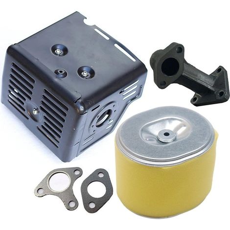 Silencieux d’échappement avec tuyau d’échappement et filtre à air adapté pour moteurs Honda 11HP 13HP GX340 GX390, améliore le fonctionnement et réduit le bruit sur équipements de jardin (1/4)