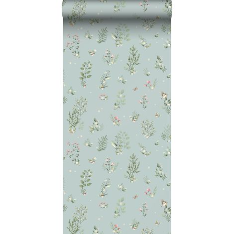 papier peint feuilles et fleurs bleu et vert - Sanders & Sanders (1/5)