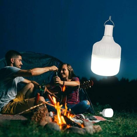 Lampada da campeggio, set di 2 lanterne da campeggio con 5000 lumen, 5 modalità di illuminazione, lampade LED ricaricabili da 60 W dimmerabili alimentate a batterie, luce da campeggio portatile (1/4)