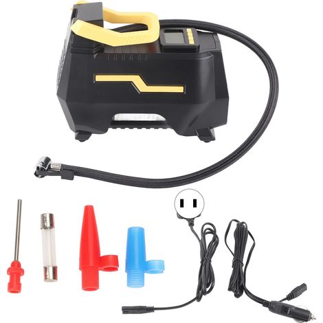 Pompe à air portable 12V double cylindre pour pneus de voiture, compresseur avec éclairage LED, prise US 110-240V (1/5)
