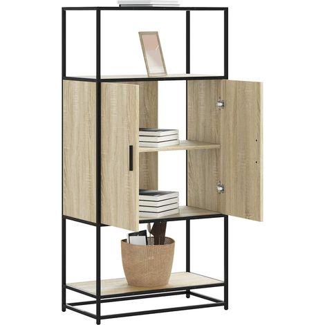 Highboard Sonoma-Eiche 68x35x139 cm Holzwerkstoff und Metall
