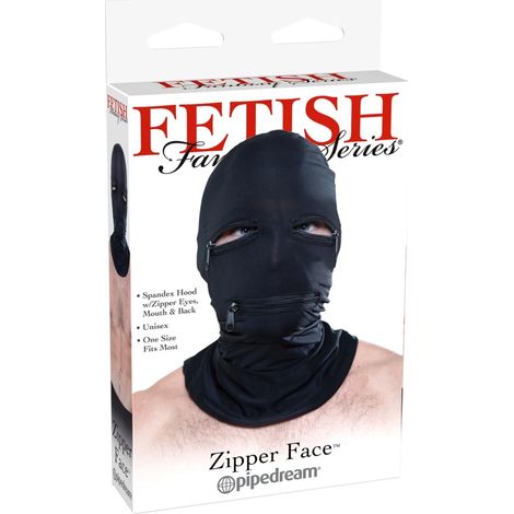 Fetisch-Fantasy-Serie – BDSM-Kopfbedeckung mit Reißverschluss, Schwarz (1/5)