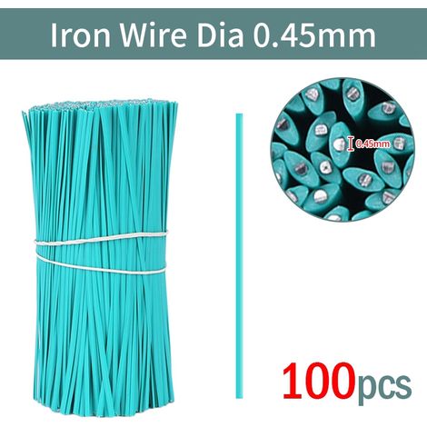100 attaches en fil de fer plat pour plantes grimpantes, jardinage, fleurs et lianes, outils de fixation réutilisables, ficelles de fixation revêtues (1/5)