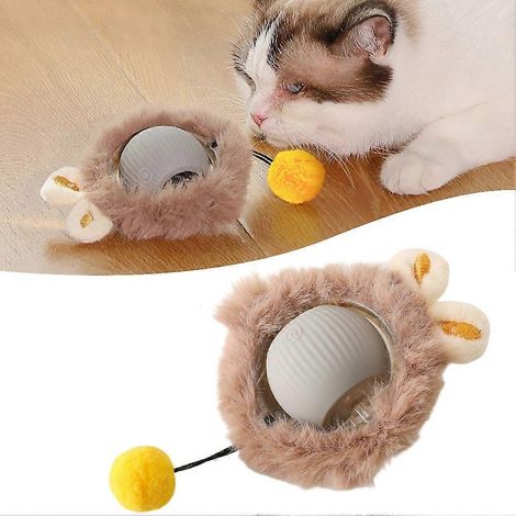 Bewegungsaktiviertes interaktives Katzenspielzeug, selbstrotierender Ball mit Lichtern, USB-aufladbar, automatisches elektrisches Mausspielzeug für Wohnungskatzen