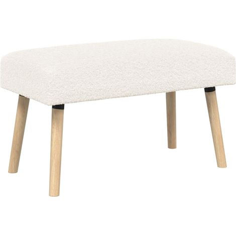 Bench Plain Cream 80 x 40 x 46 cm Bouclé vidaXL