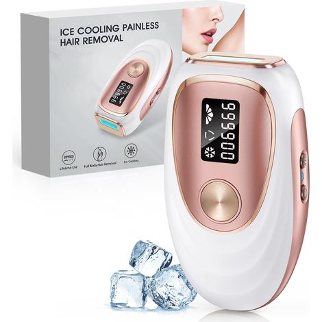 Épilateur Lumière Pulsée de Refroidissement, 999,900 Flashes IPL Laser Épilateur Definitive, 2 Modes 5 Niveaux Énergie Épilation Laser pour Visage/Corps/Maillot/Aisselles, IFE04 (1/5)