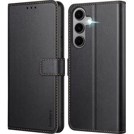 Coque portefeuille en cuir pour Samsung Galaxy S24 FE 5G avec porte-cartes et fonction support (1/5)